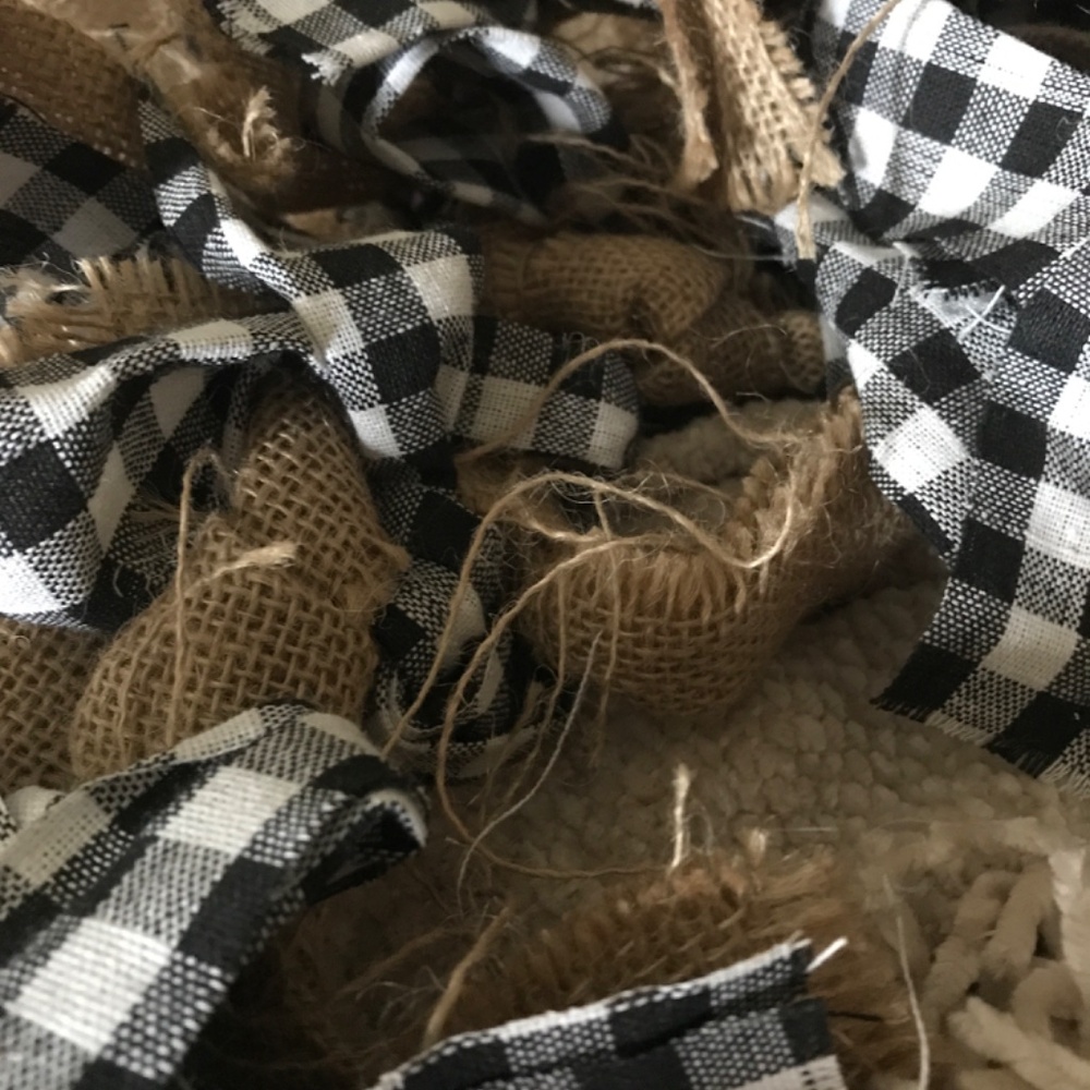 Primitive Garland Buffalo Check Garland  Black White NEW FINAL SALE